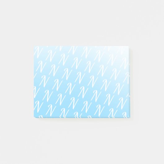 Post-it® Monogramme initial pastel bleu dégradé moderne chi (Devant)