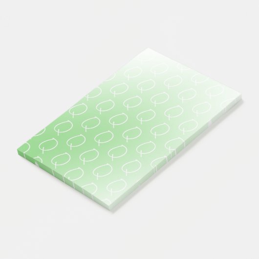 Post-it® Monogramme initial pastel vert olive dégradé chic (Incliné)