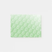 Post-it® Monogramme initial pastel vert olive dégradé chic (Devant)