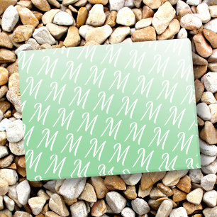 Post-it® Monogramme initial pastel vert olive dégradé chic
