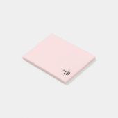 Post-it® Monogramme initial rose et noir féminin moderne (Incliné)