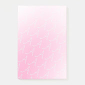 Post-it® Monogramme initial rose pastel dégradé élégant chi (Devant)