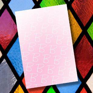 Post-it® Monogramme initial rose pastel dégradé élégant chi