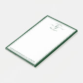 Post-it® Monogramme Initial Script Green Du Bureau De  (Incliné)