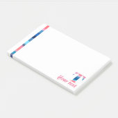 Post-it® Monogramme initial T notes dégradé bleu corail (Incliné)