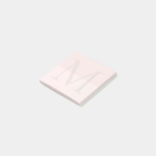 Post-it® Monogramme initiale rose clair (Incliné)