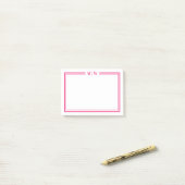 Post-it® Monogramme initiales rose chaud (Sur un bureau)
