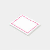 Post-it® Monogramme initiales rose chaud (Incliné)