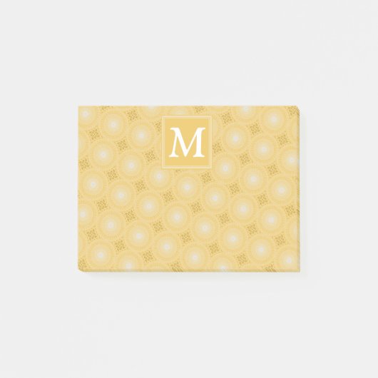 Post-it® Monogramme jaune cercles motif (Devant)