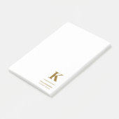 Post-it® Monogramme Luxe minimal Élégant Or (Incliné)