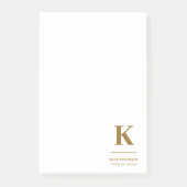 Post-it® Monogramme Luxe minimal Élégant Or (Devant)