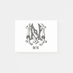 Post-it® Monogramme M et N, initiale M et N, Cadeaux de cou