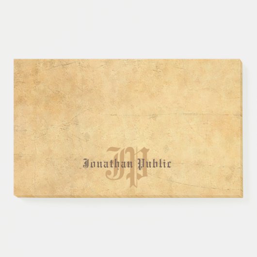 Post-it® Monogramme manuscrit Élégant Modèle Vintage (Devant)