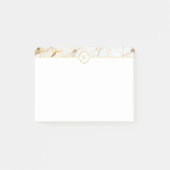 Post-it® Monogramme Marbre Elegant Blanc Gold Notes (Devant)