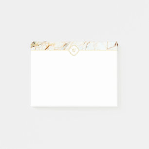 Post-it® Monogramme Marbre Elegant Blanc Gold Notes