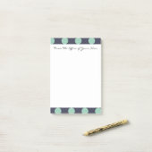 Post-it® Monogramme Marine Blue Mint Green Polka Dot Motif (Sur un bureau)