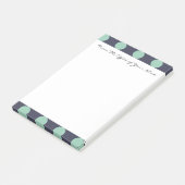 Post-it® Monogramme Marine Blue Mint Green Polka Dot Motif (Incliné)