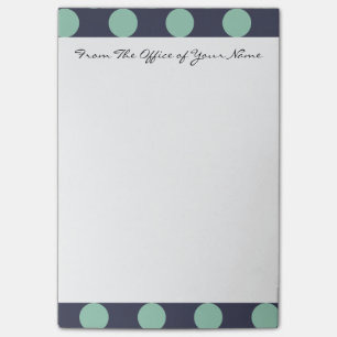 Post-it® Monogramme Marine Blue Mint Green Polka Dot Motif