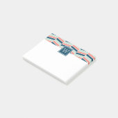 Post-it® Monogramme marine, corail et aqua (Incliné)