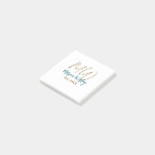 Post-it® Monogramme marron bleu turquoise année simple mini (Incliné)