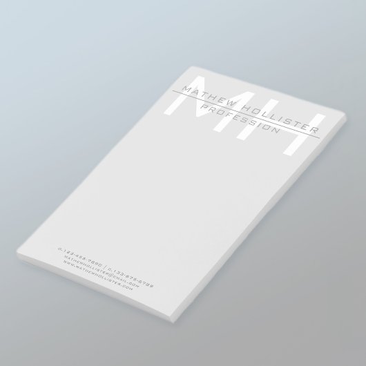 Post-it® Monogramme masculin, affaires grises