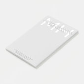 Post-it® Monogramme masculin, affaires grises (Incliné)