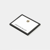 Post-it® Monogramme métallique brossé personnalisé (Incliné)