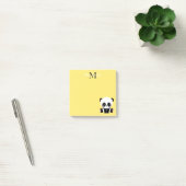 Post-it® Monogramme mignon panda assis Personnalisé Jaune (Bureau)