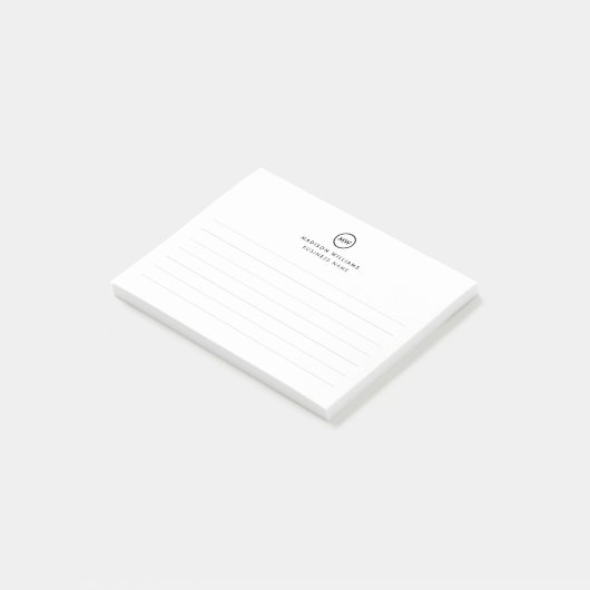 Post-it® Monogramme minimal du client (Incliné)