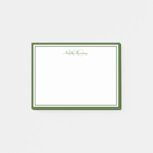 Post-it® Monogramme minimaliste à deux bordures vert mousse