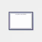 Post-it® Monogramme minimaliste bleu marine (Devant)
