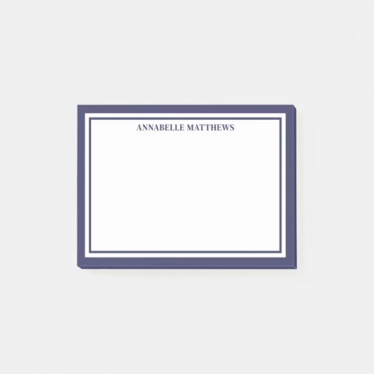 Post-it® Monogramme minimaliste bleu marine (Devant)