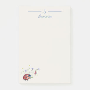 Post-it® Monogramme minimaliste Ladybug Botanical Cottage