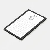 Post-it® Monogramme minimaliste moderne (Incliné)