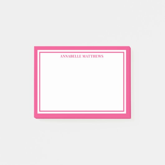Post-it® Monogramme minimaliste rose (Devant)