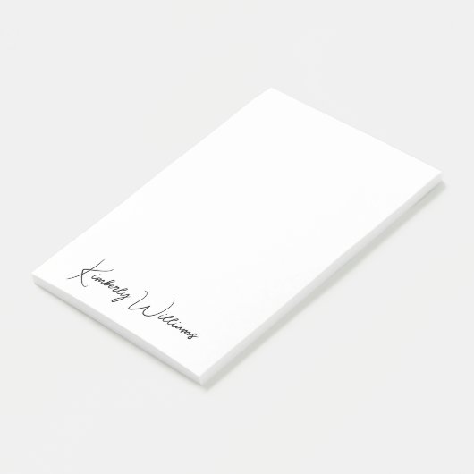 Post-it® Monogramme minimaliste Signature moderne (Incliné)