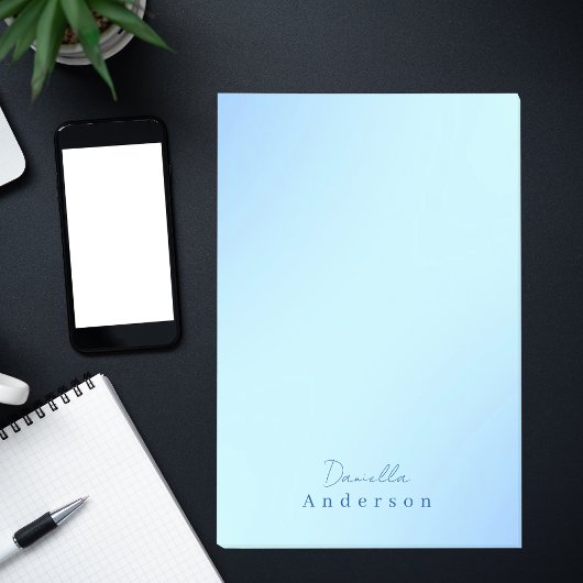 Post-it® Monogramme minimaliste simple de base Pastel Blue