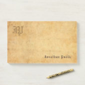 Post-it® Monogramme Modèle créatif Calligraphie Vintage (Sur un bureau)