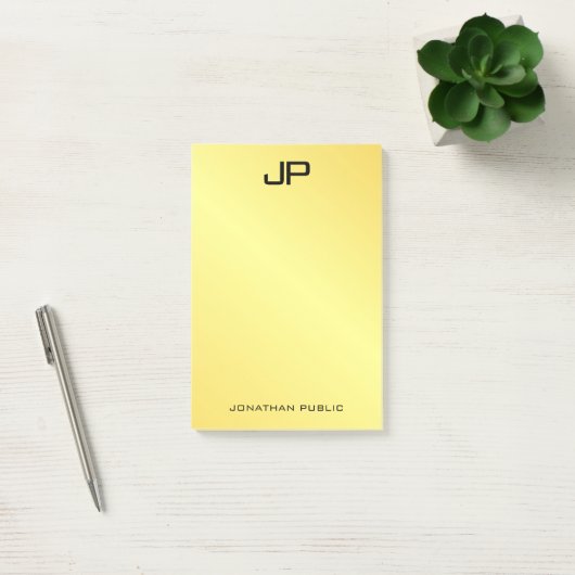 Post-it® Monogramme Modèle initial Gold Look Vertical (Bureau)