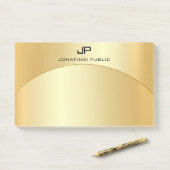 Post-it® Monogramme Modèle tendance Faux Gold Elegant (Sur un bureau)