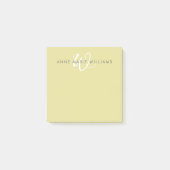 Post-it® Monogramme moderne Chartreuse blanc en écriture (Devant)