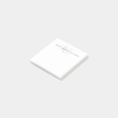 Post-it® Monogramme Moderne de Style Script Vert Sarcelle (Incliné)