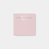 Post-it® Monogramme Moderne en Écriture Blanche sur Fond Li (Devant)