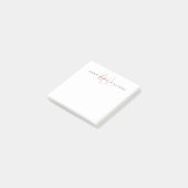 Post-it® Monogramme Moderne en Rose Pâle Script (Incliné)