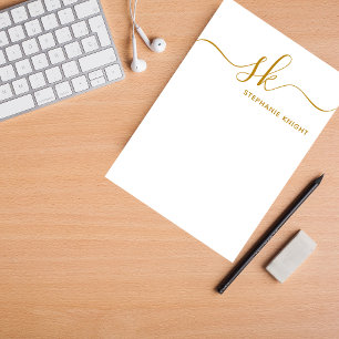 Post-it® Monogramme moderne Gold Script Calligraphie person