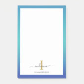 Post-it® Monogramme moderne Initiale Élégant Script Busines (Devant)