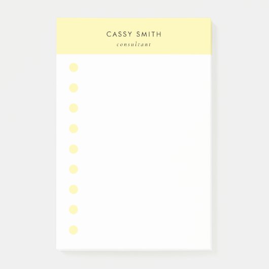 Post-it® Monogramme Moderne & Jaune Blanc Quotidien (Devant)