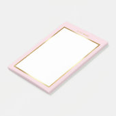 Post-it® Monogramme moderne Luxe Blush Rose & Gold Frame (Incliné)