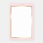 Post-it® Monogramme moderne Luxe Blush Rose & Gold Frame (Devant)