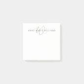 Post-it® Monogramme Moderne Marron Chocolat Script (Devant)